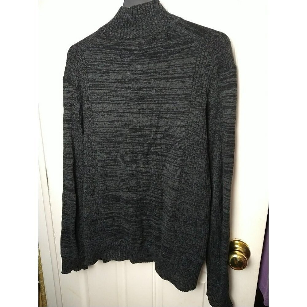 CALVIN Klein Men's 1/4 Zip Grey Black Heather Pullover high neck Sweater. Size M - Picture 12 of 12